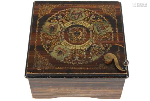 Symphonion Brevete Lochplatten Spieluhr, music box,