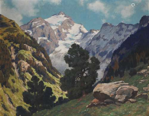 Friedrich Walz (XX) Alpental 1934, alps valley,