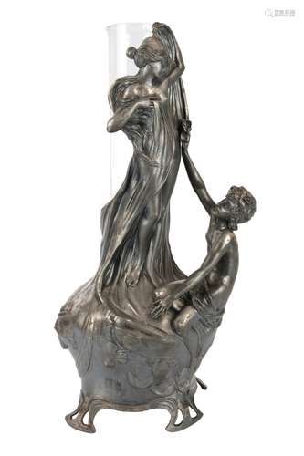 WMF Jugendstil Figurenvase um 1900, figural vase,