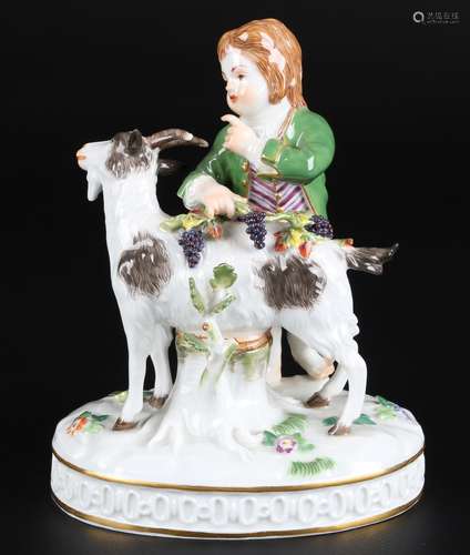 Meissen Knabe mit Ziege, boy with goat,