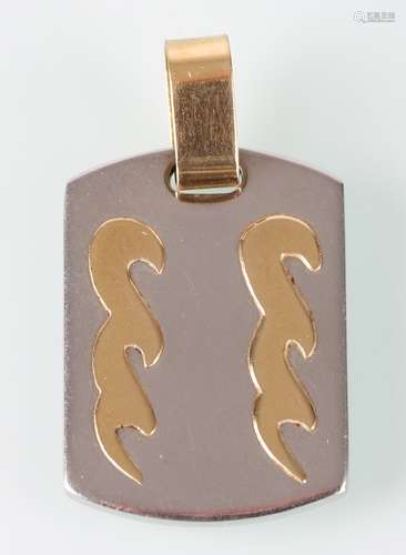 750 Gold Anhänger, 18K pendant in white and yellow gold,