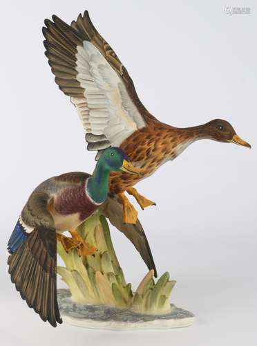 Hutschenreuther Wildentenpaar, figure of two wild ducks,