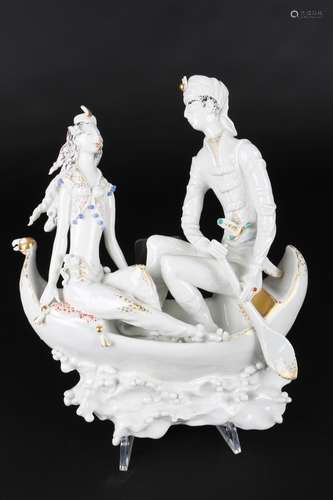 Meissen Figurengruppe Gondel aus 1001 Nacht, gondola arabian...