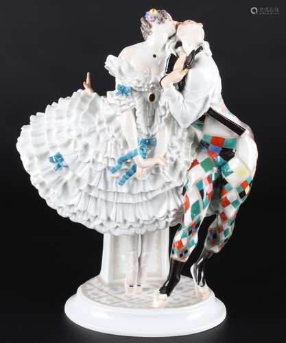 Meissen Harlekin und Columbine aus dem Russischen Ballet, ha...