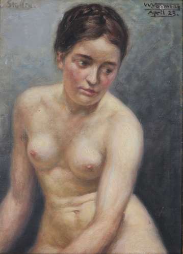 Walter Vormeng (1891-1971) Akt einer jungen Frau von 1923, y...