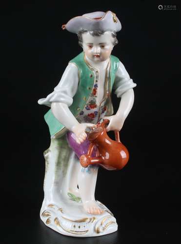 Meissen Gärtnerkind mit Gießkanne, gardeners child with wate...