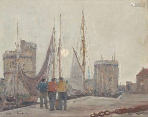 Georg Hambüchen (1901-1971) Hafenszene, harbor scene,