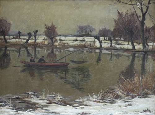 Alfred Rasenberger (1885-1949) Fischer in winterlicher Lands...