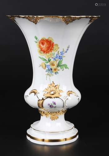 Meissen große Kratervase Blumenbukett, porcelain vase,