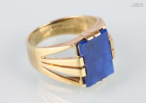 585 Gold Herrenring mit Lapislazuli, gold ring,