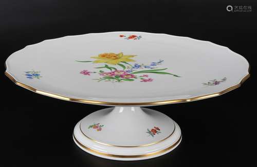 Meissen große Tortenplatte Blumenmalerei, cake plate,