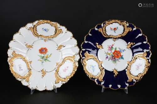 Meissen 2 Prunkteller, collection plates,