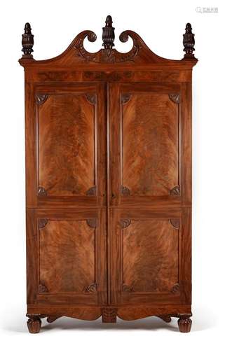 A GEORGE III MAHOGANY PRESS CUPBOARD, CIRCA 1780