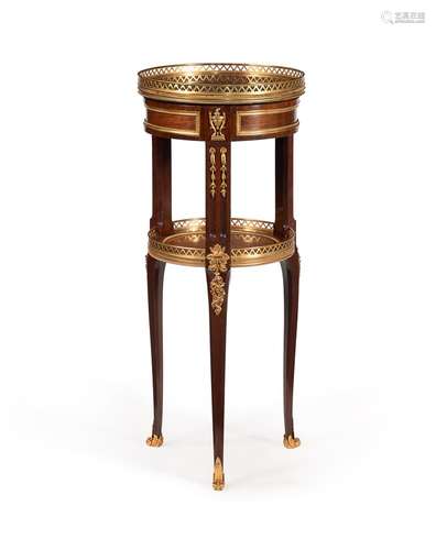 A FRENCH MAHOGANY AND ORMOLU MOUNTED GUERIDON TABLE, BY HENR...