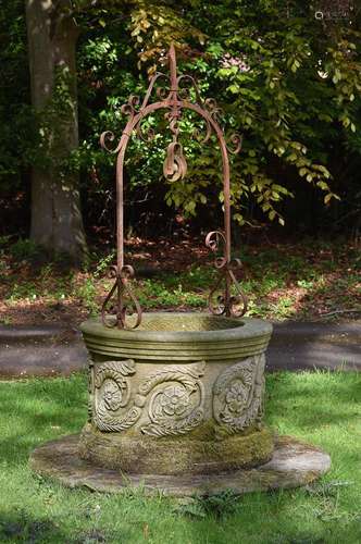 A CARVED SANDSTONE WELL HEAD, 20TH CENTURY, IN THE ITALIAN 1...