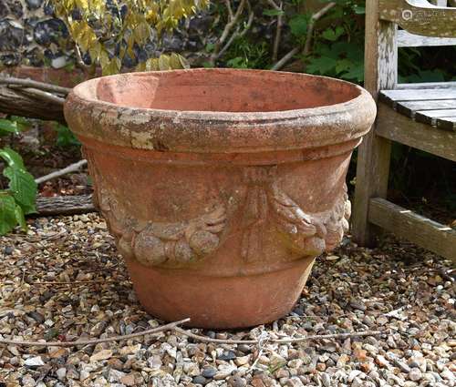 A COMPTON POTTERY TERRACOTTA APPLE POT, EARLY 20TH CENTURY