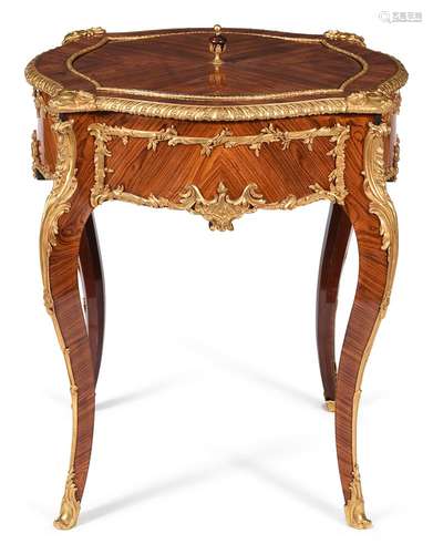 Y A FRENCH TULIPWOOD AND ORMOLU MOUNTED JARDINIERE TABLE, LA...