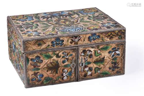 A CHARLES II BEADWORK BOX, LAST QUARTER 17TH CENTURY