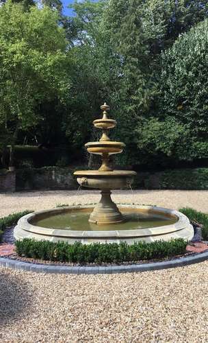 A LARGE COMPOSITION FOUR TIER FOUNTAIN, IN 19TH CENTURY STYL...