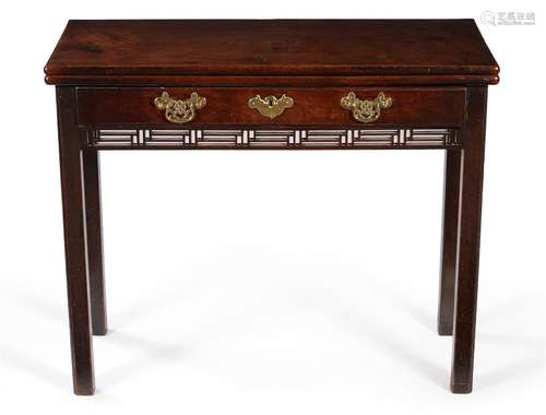 A GEORGE II MAHOGANY TEA TABLE, CIRCA 1750