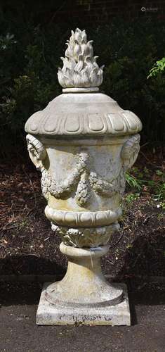 A LARGE STONE COMPOSITION URN OR CENTREPIECE, 20TH CENTURY