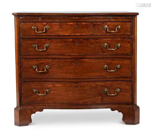 A GEORGE III MAHOGANY AND INLAID CHEST OF DRAWERS, CIRCA 178...