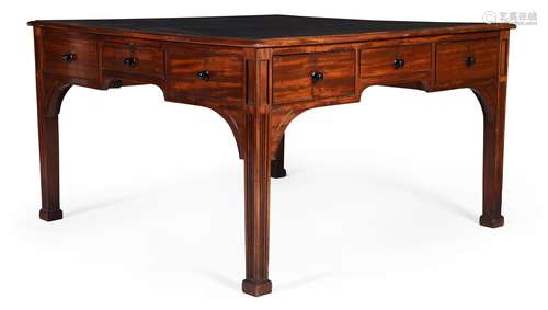 Y A GEORGE IV MAHOGANY LIBRARY DESK, CIRCA 1825