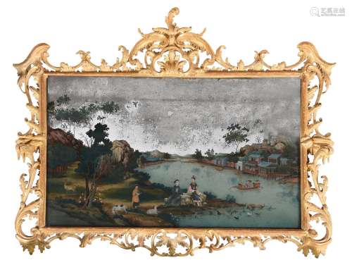 A CHINESE EXPORT REVERSE-PAINTED WALL MIRROR, THIRD QUARTER ...