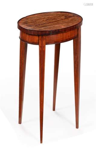 Y A GEORGE III SATINWOOD AND SPECIMEN MARQUETRY URN STAND, C...