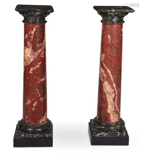 A PAIR OF SCAGLIOLA COLUMNS, SECOND HALF 19TH CENTURY