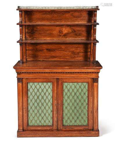 Y A WILLIAM IV ROSEWOOD SIDE CABINET, CIRCA 1835