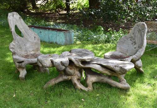 A SUITE OF ELM 'GROTTO' FURNITURE, 20TH CENTURY