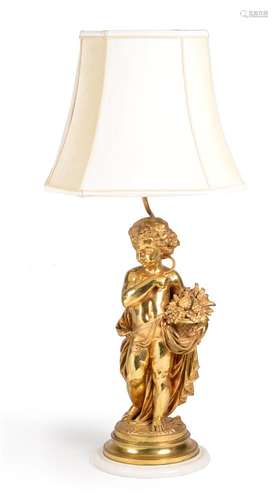 BOYER (FRENCH, 19TH CENTURY), AN ORMOLU LAMP EMBLEMATIC OF S...