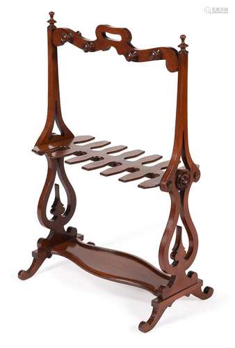 A WILLIAM IV MAHOGANY WHIP AND BOOT STAND, CIRCA 1835