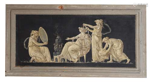 A PAIR OF EN GRISAILLE PAINTED PANELS, CIRCA 1800-1820