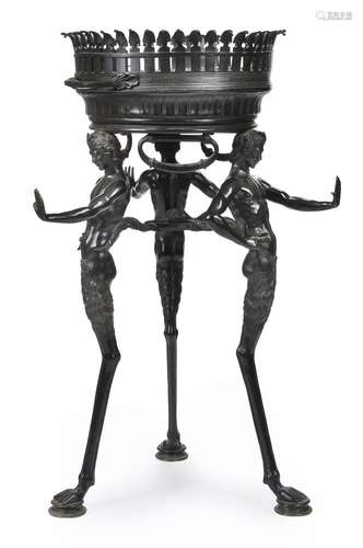 A 'GRAND TOUR' BRONZE BRAZIER OF ATHENIENNE FORM, CIRCA 1840...