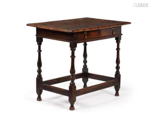 A WILLIAM & MARY BURR OAK AND OAK SIDE TABLE, CIRCA 1690