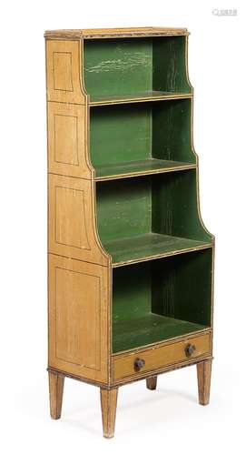 A REGENCY PAINTED WATERFALL BOOKCASE, CIRCA 1815