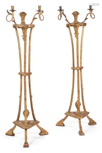 A PAIR OF GEORGE III CARVED GILTWOOD TORCHERE STANDS, CIRCA ...