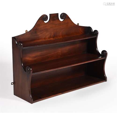 A SET OF REGENCY MAHOGANY HANGING WALL SHELVES, CIRCA 1820