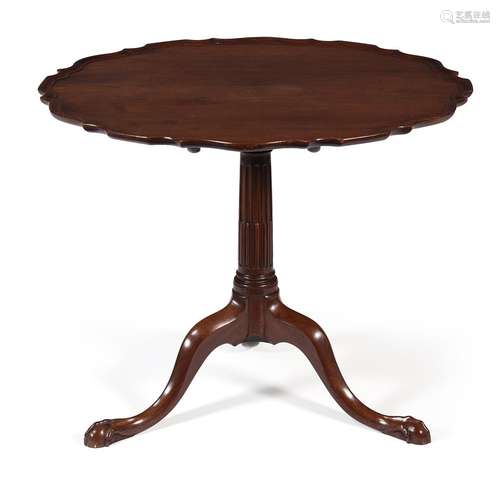 AN EARLY GEORGE III MAHOGANY 'PIE CRUST' TRIPOD TABLE, CIRCA...