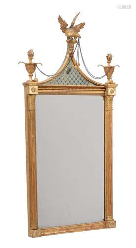 A GEORGE III GILTWOOD WALL MIRROR, CIRCA 1800