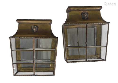 A PAIR OF BRASS AND GLAZED DISPLAY CABINETS, CIRCA 1815 AND ...