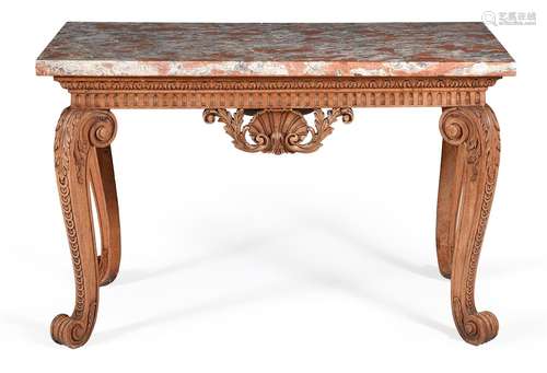 A GEORGE II CARVED WALNUT CONSOLE TABLE, MID 18TH CENTURY, I...