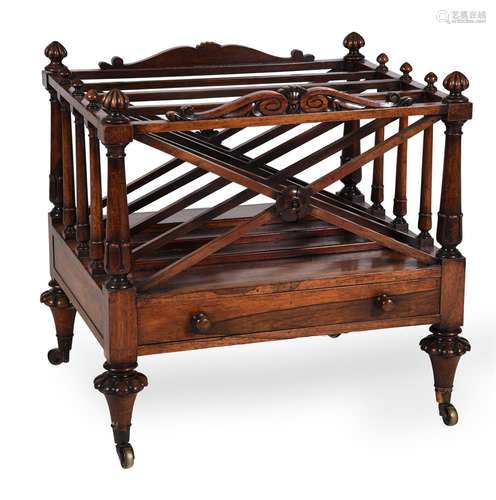 Y A WILLIAM IV ROSEWOOD CANTERBURY, CIRCA 1835