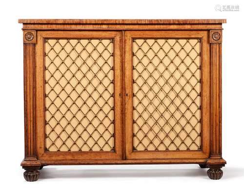 A WILLIAM IV OAK SIDE CABINET, CIRCA 1835, ATTRIBUTED TO GIL...