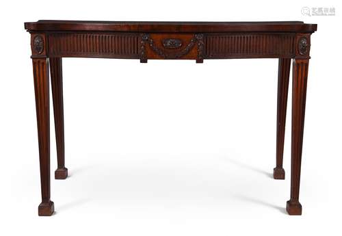 A GEORGE III MAHOGANY SERPENTINE SERVING TABLE, CIRCA 1785