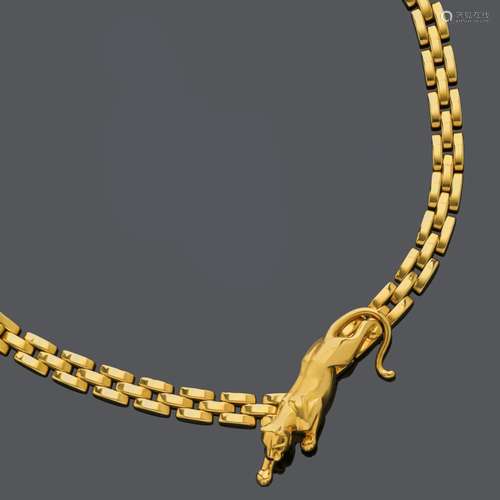 COLLIER EN OR, CARTIER.Or jaune 750, 97g et 14g. Modèle 