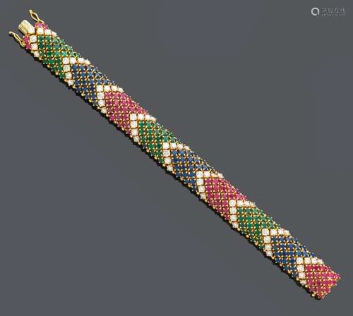 BRACELET EN DIAMANT PREMIUM, Vienne, vers 1970.Or jaune 750,...