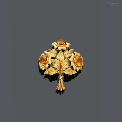 PINCEAU EN OR CITRIN, BUCCELLATI, vers 1996.Or jaune, rose e...